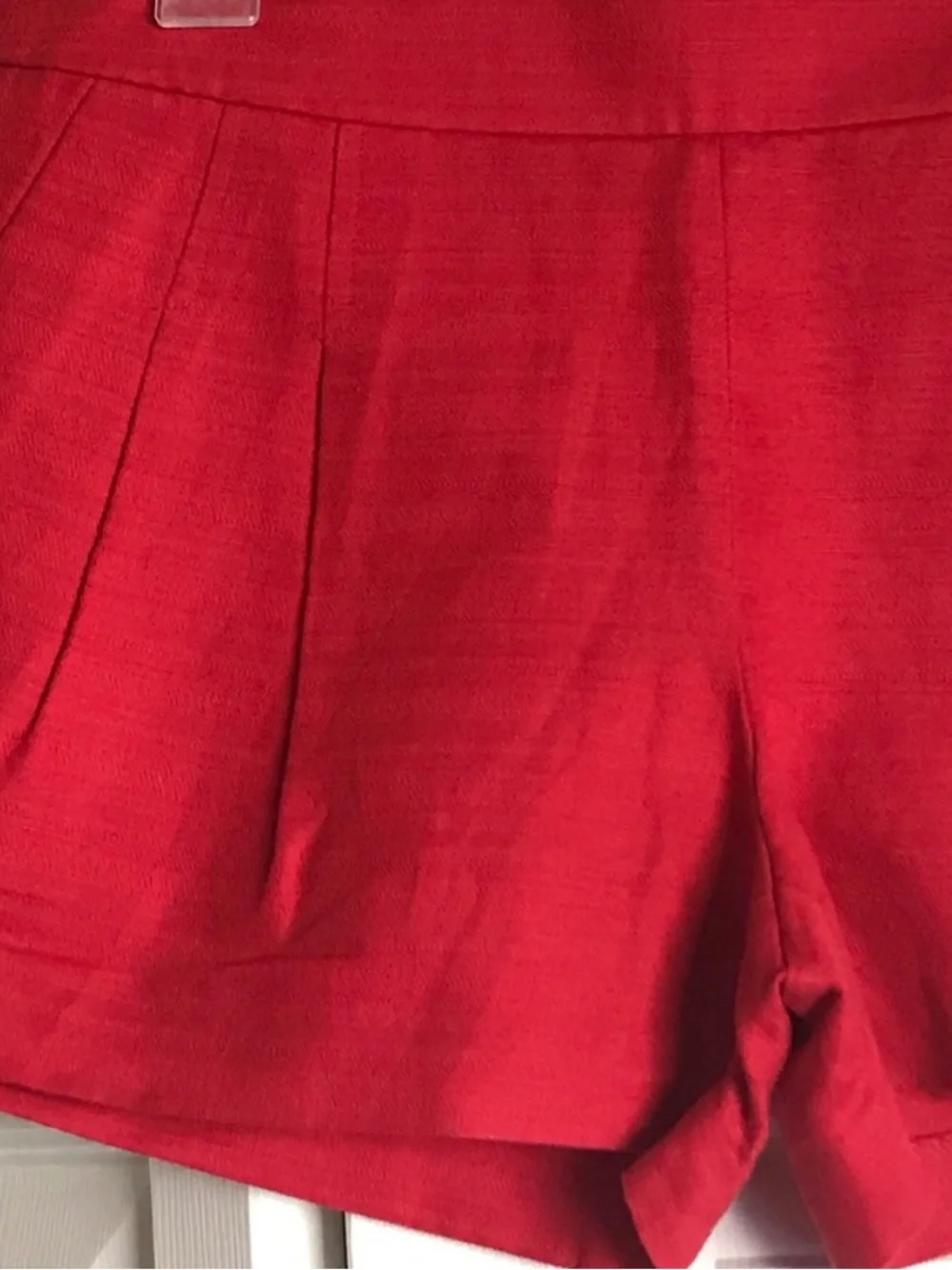 J. Crew Red High-Waist Pleated Women's Shorts